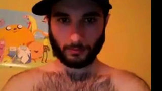 Hairy chest covered in cum