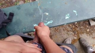 Friend records me cumming outdoors