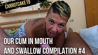 Our cum in mouth and swallow compilation #4