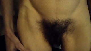 MILF wife shows off her hairy pussy