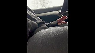 SNEAKING a cigarette & orgasm while it snows