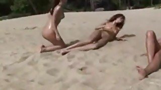 Nudist beach girls posing