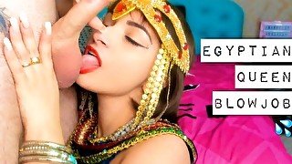 Cleópatra - Lustful egyptian queen BLOWJOB - Close up CREAMPIE