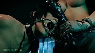 Anal BDSM Dominatrix Femdom Lara Croft Fuck Machine