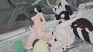 Futanari orgy - Dos, Tatsumaki, Fubuki, Mosquito girl - One punch man