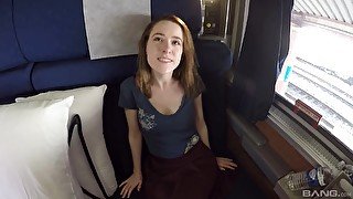 Wild fucking in the train with hot ass girlfriend Alice March