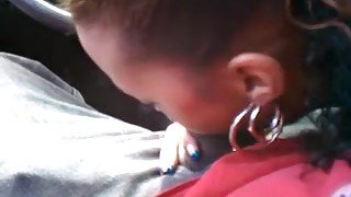 Car blowjob from ebony GF