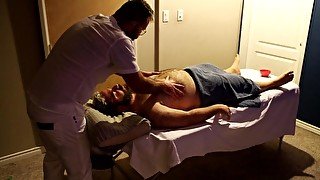 Rugby player gets hard during his massage and one thing leads to another