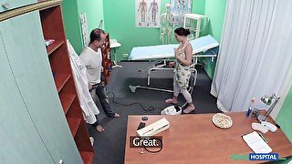 Balls deep fucking on the hospital bed with shaved Wendy Moon