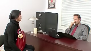 A doctor fucks his hot Asian patient during an office visit