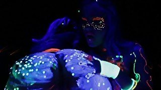 Black Light Rainy Night Lesbian Fun