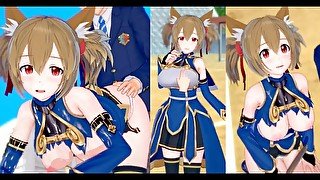 【エロゲーコイカツ！】ソードアートオンライン(SAO) 綾野珪子(シリカ)3DCG巨乳アニメ動画[Hentai Game Koikatsu! Ayano Keiko(Anime 3DCG Video)