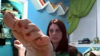 girl feet on web cam