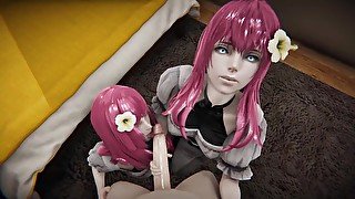 Popola & devola do double blowjob pov + licking cock very hot