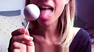 Lele, the college dream girl sucks a lolly and makes you cum. JOI countdown