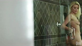 Big booty blonde showers and fucks