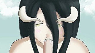 Albedo's moist blowjob and a creampie in the end - Overlord