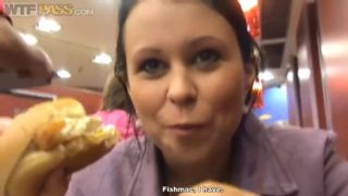 Charming brunette Krystinka in hot masturbation sex video in public place