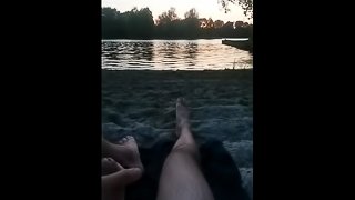 Jerking in public - Part 1 Risky jerking at nudist beach