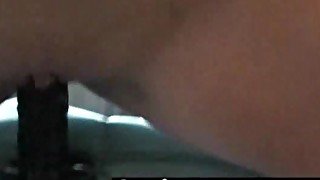 Real blond BBW fucks with black dildo