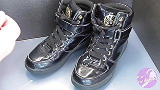 Shoe fetishism 靴フェチ　黒いブーツにブッカケる