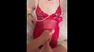 huge CUM shot to BOOBS