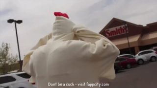 Cora's chicken suit adventure