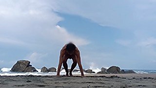 Tibetan Rites nude in public beach daily exercise