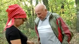 Hardcore outdoor sex with granny and granpda