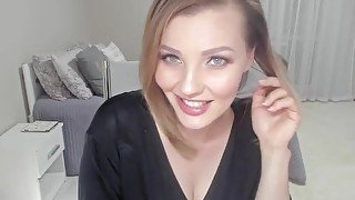 Femdom tease denial for small dick with cum eating ending