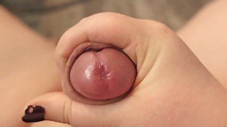 Chubby Tranny Pinky Jerks Off Closeup and Cumshots