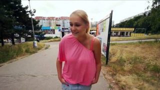 Booby amateur blonde Czech girl Paris Sweet fucked in public