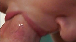 Blonde teen gets pussy licked and pounded in close up