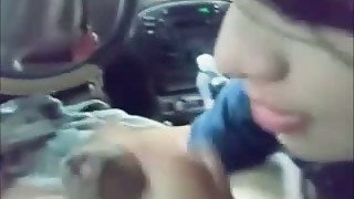 Barely legal Latina coed gives me handjob in my car