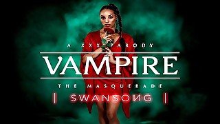 Ebony Babe Alexis Tae As VAMPIRE Emem Seduces You In MASQUERADE SWANSONG VR Porn