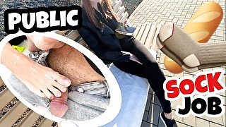 IN THE EYES OF 100 PEOPLE🤳👫DIRTY 🪨SMELLING 🫘PEDI SOCKS 🧦 OF BEAUTIFUL GIRL WERE CUMED HARD💦