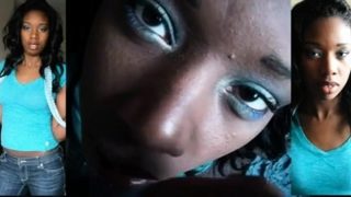 Pov ebony teen gives a blowjob