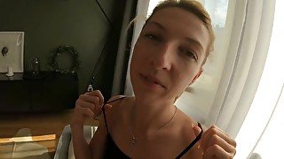 Shaved pussy babe exposing herself for the camera