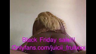 Ebony Blonde stripper rides and creams on big dick