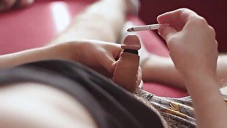 Cigarette Play on Cock - CT / CBT — Staying Awake for Two Days Ends Up Self Torture Kink