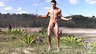 Surprising Ejaculation While JUMPING ROPE, This Definitely Consecrates Him As a Stud Man