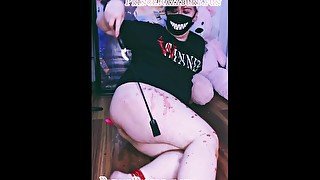 FTM Pup Self Spanking, Candle Wax, Anal Vibe, Whimpering