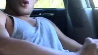 Str8 hot young jock jerks in his car