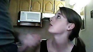 Cute Teen Blows Her BFs Cock