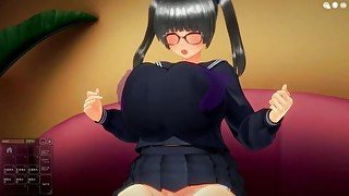 [3D HENTAI] 眼鏡巨乳女子高生を変態教師が調教する