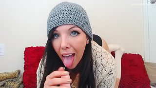 Cozy POV Blowjob by Girlfriend w/ Socks, Feet & Ass in View- Slow BJ & Spit