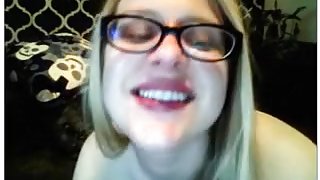 Horny blonde wants cum in her mouth on chat