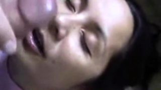 dirty talking laughing girlfriend gets a big facial