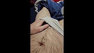 @mefodu jerk off and cumshot with a watch with Foreskin play