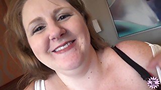 Smiley fat MILF Adara Star fucks young boy